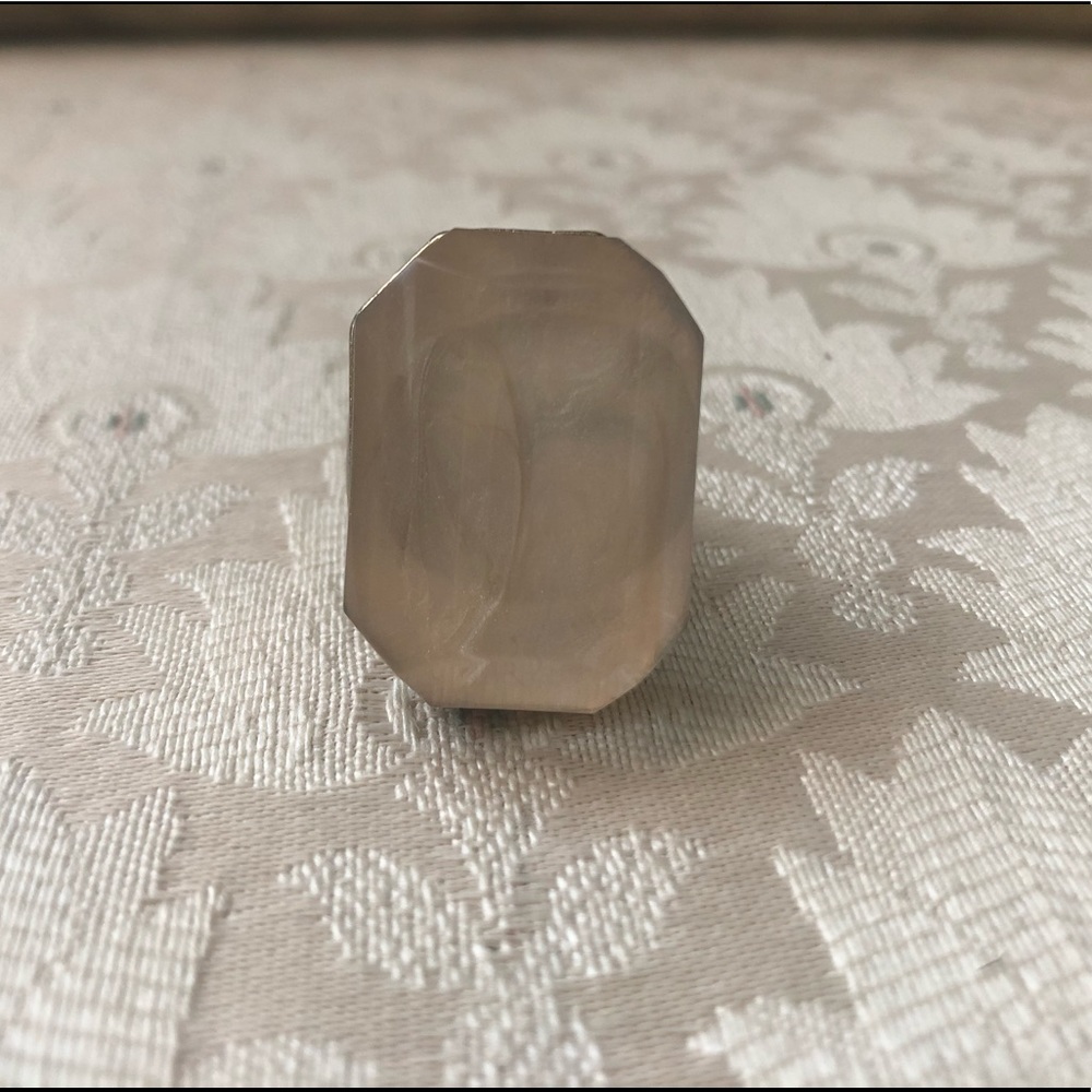 Large Stone Cream Statement Ring